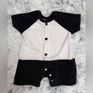 Newborn - Black and White Baby Tuxedo Romper